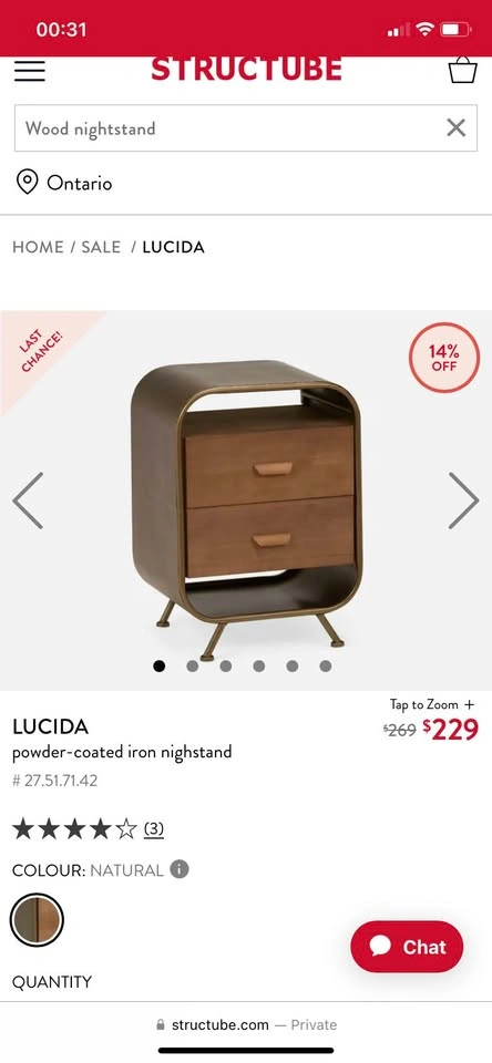 Powder-coated iron nightstand - photo 3