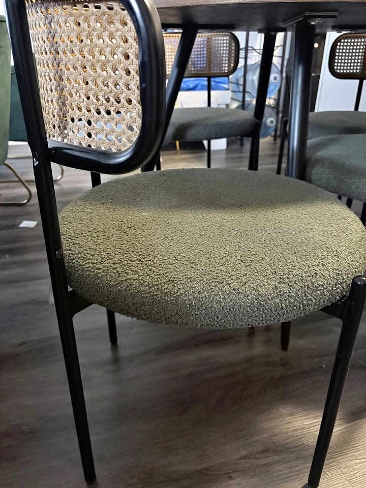 Upholstered Cane Back Side Chairs (Set of 4)