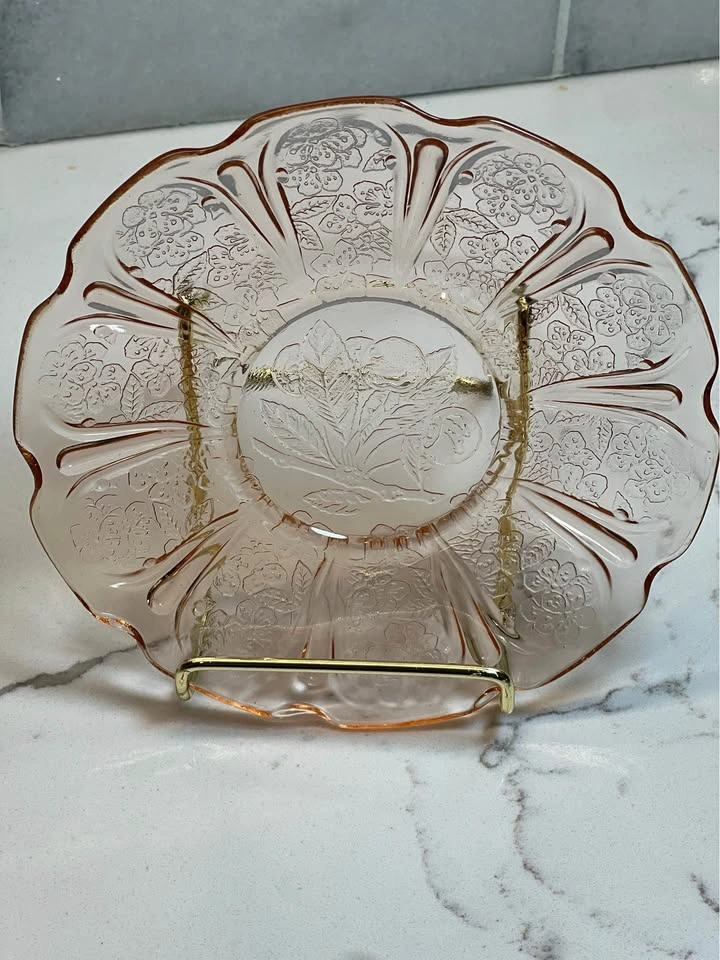 Vintage Jeannette Pink Depression Glass Saucers - Set of 5 - photo 4