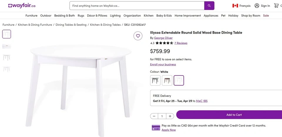 Extendable Round Solid Wood Base Dining Table - photo 2