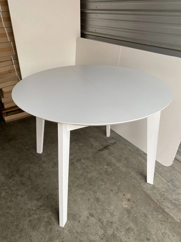 Round Extendable Dining Table - White - 39" to 54" - NEW - photo 2