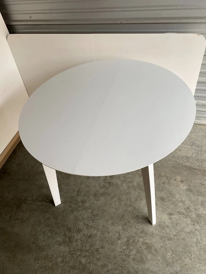 Round Extendable Dining Table - White - 39" to 54" - NEW - photo 5