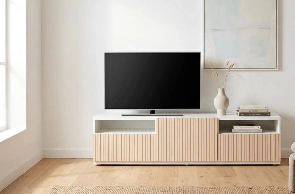 Custom IKEA Besta TV Stand - Fluted Doors - 71" Media Console