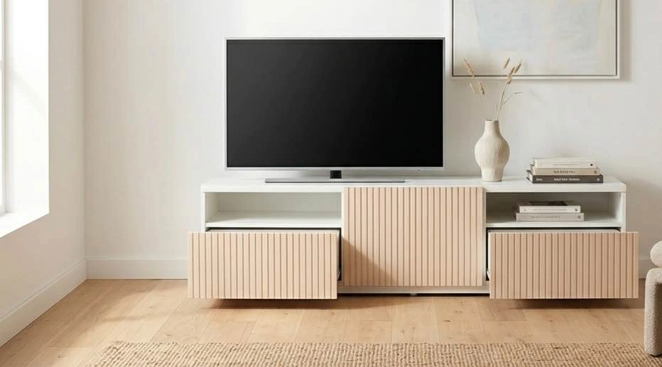 Custom IKEA Besta TV Stand - Fluted Doors - 71" Media Console - photo 2