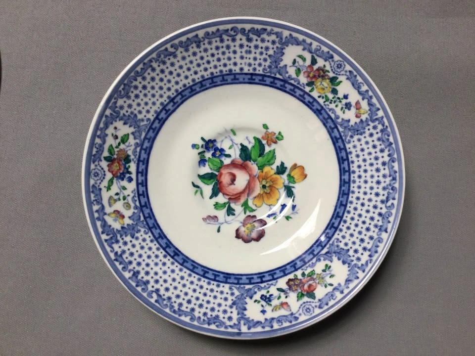 Cauldon China Plates  Center Blue Net Trim 6.5" & 5.5", $10 each - photo 3