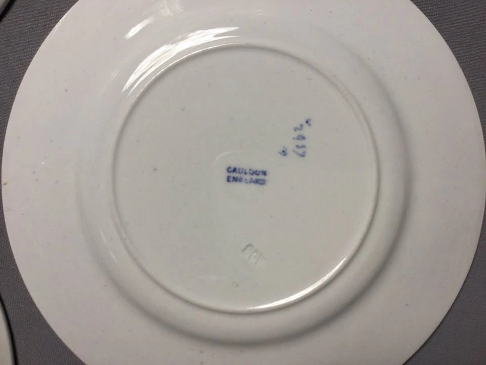 Cauldon China Plates  Center Blue Net Trim 6.5" & 5.5", $10 each - photo 5