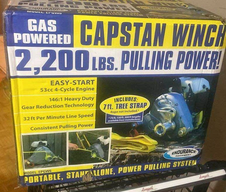 Capstan Winch 2200LB. Gas Powered