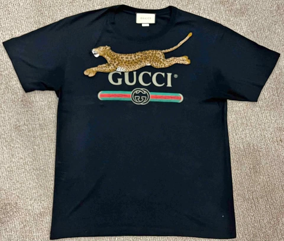 Men's Gucci T shirt black leopard large