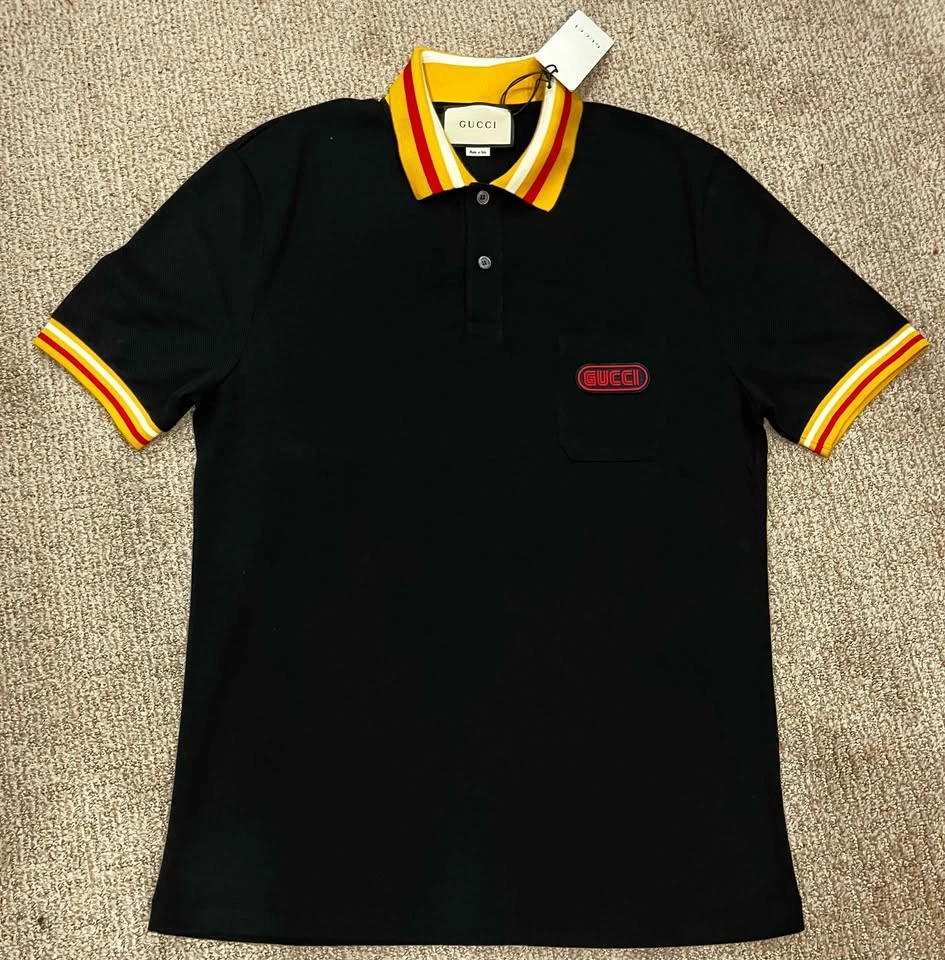 Gucci Polo T-Shirt Black/Yellow Size XL Authentic - photo 5