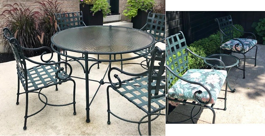 Hauser Aluminum Patio Dining Set - 6 Chairs - Sunbrella Cushions