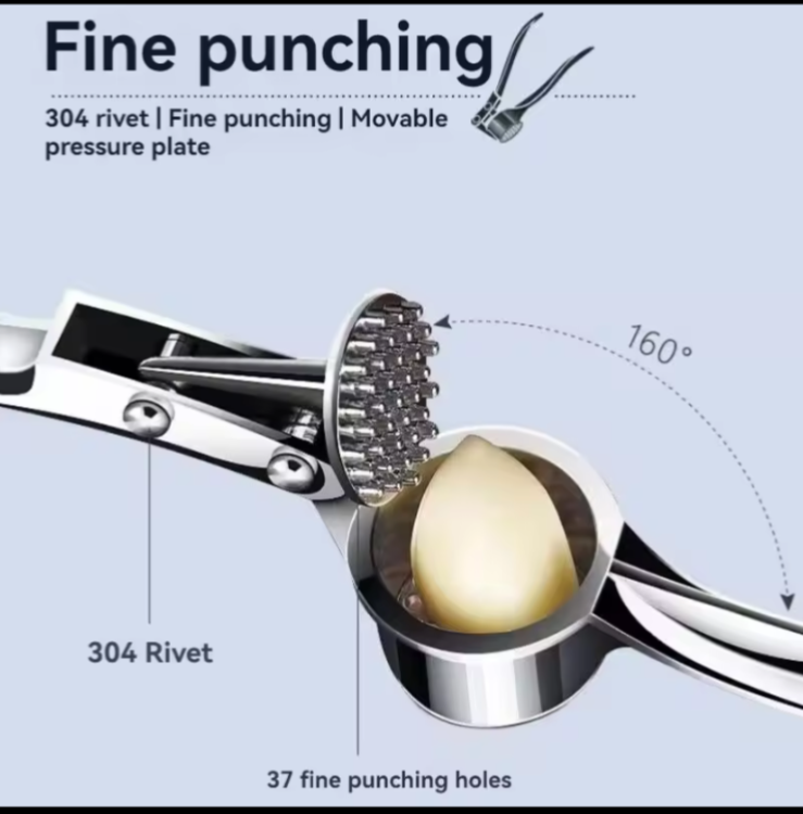 Garlic Press Stainless Steel Crusher Mincer - photo 3