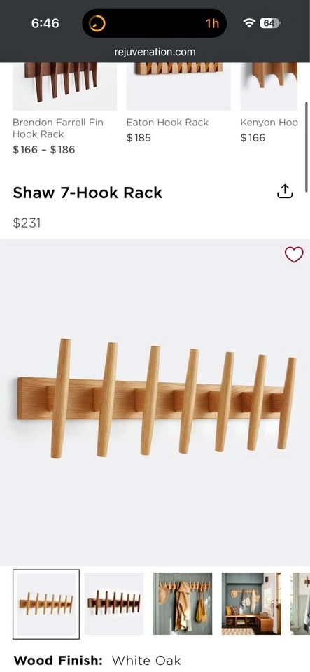 2x MCM Floating Coat Rack / Entry Racks