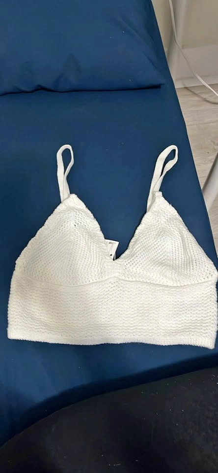 Divided White Knit Bralette Crop Top Size S