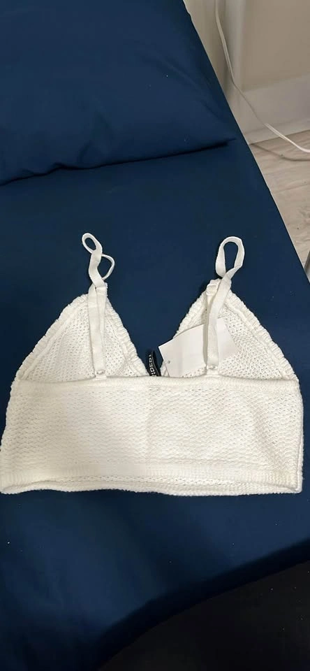 Divided White Knit Bralette Crop Top Size S - photo 2