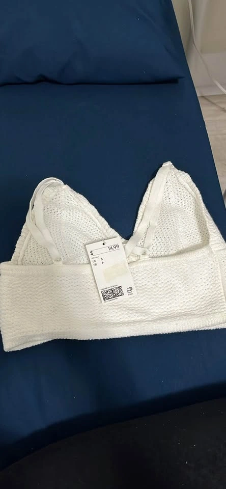 Divided White Knit Bralette Crop Top Size S - photo 3