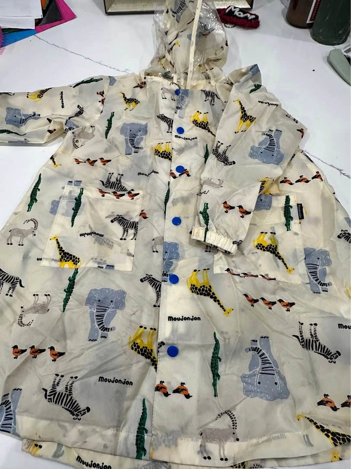 Kids Raincoat + Matching Bag (Animal Print)