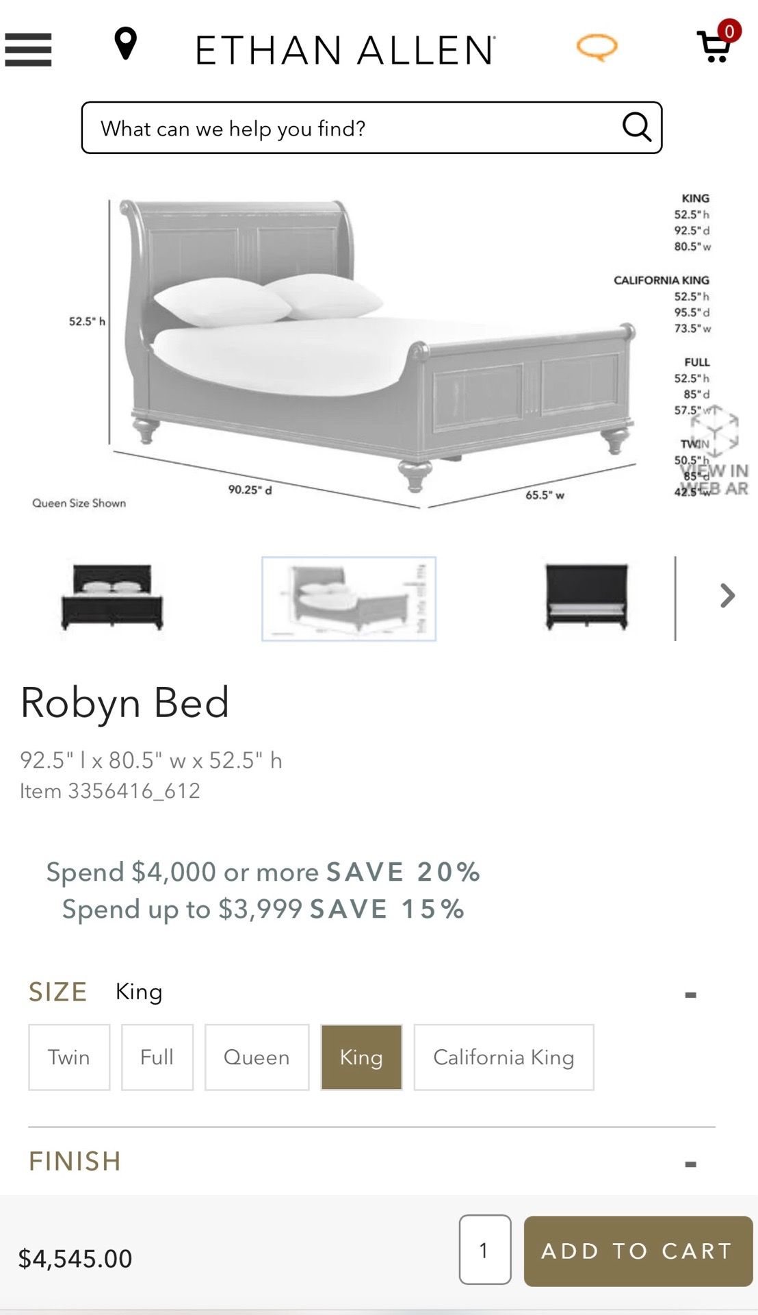 King Sleigh Bed Frame - photo 3