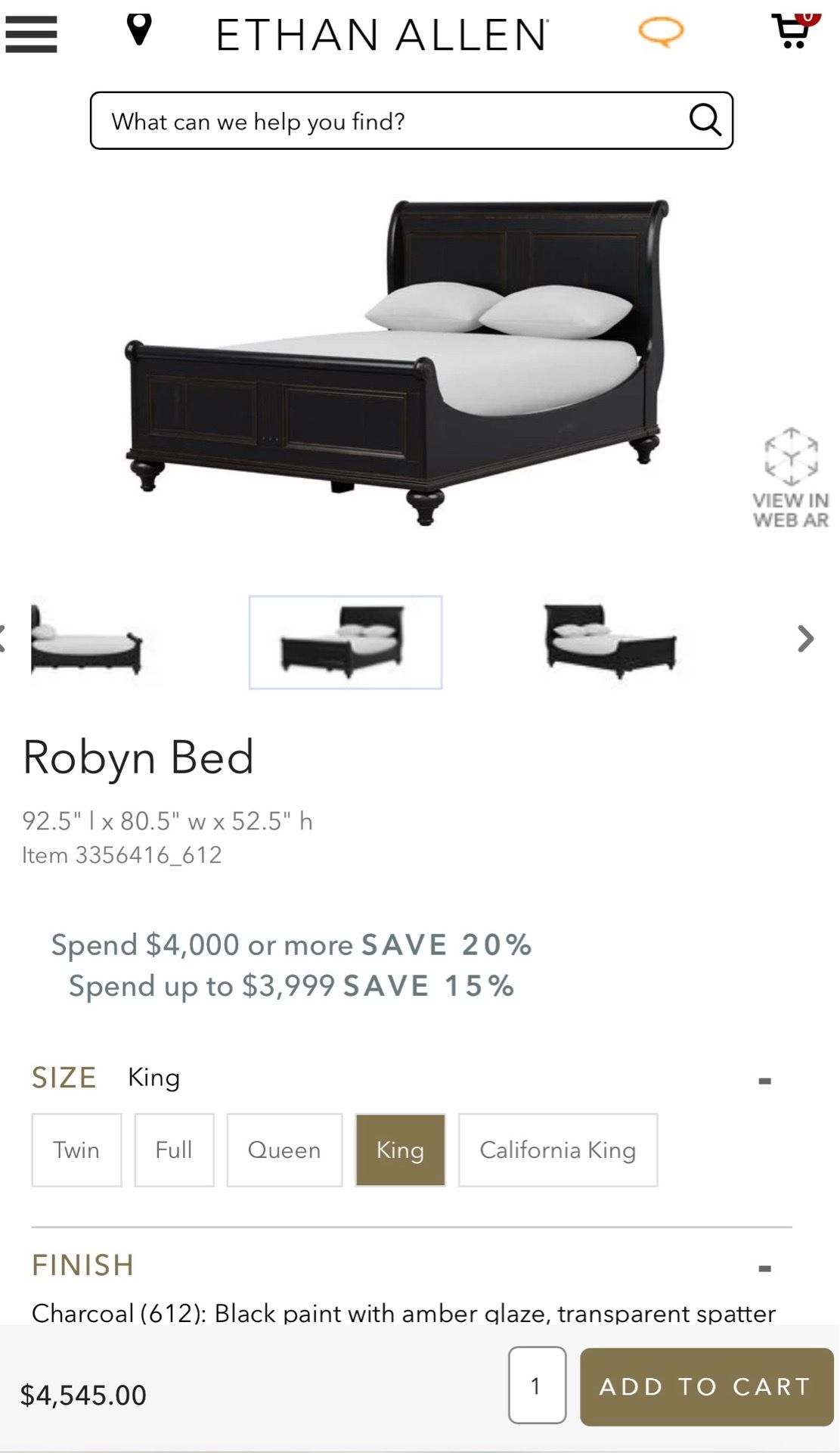 King Sleigh Bed Frame