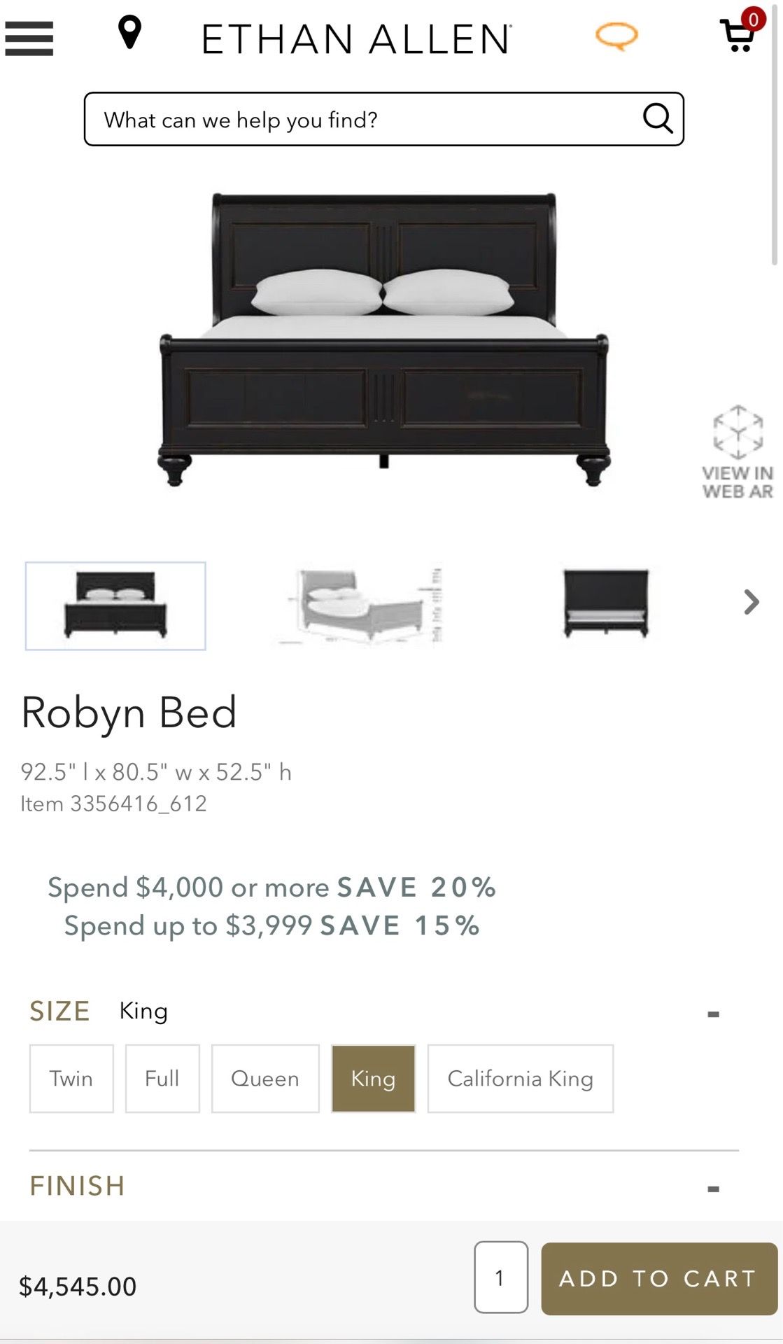 King Sleigh Bed Frame - photo 4