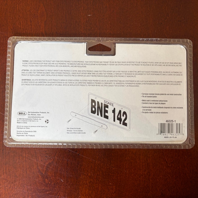 Skull Wing Motorcycle License Plate Mount – Chrome Metal (NOS) - photo 3