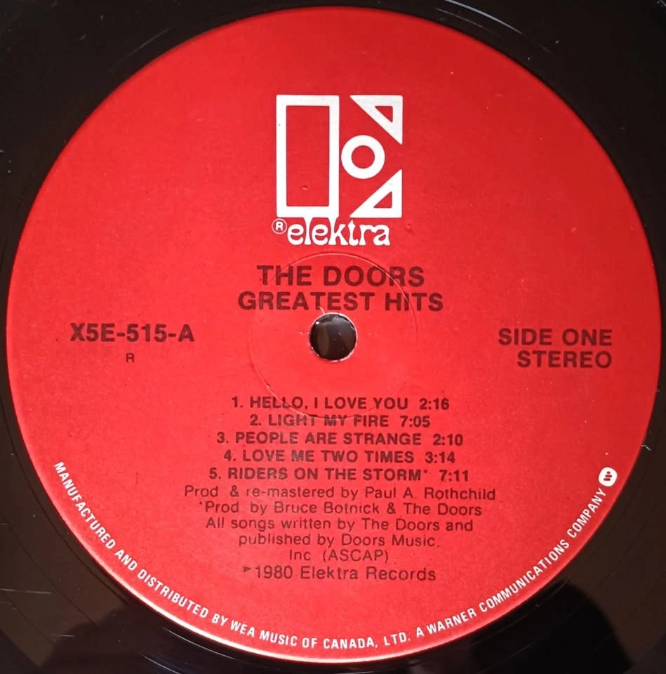 The Doors - Greatest Hits LP - 1980 Cdn. pressing - VG/VG+ - photo 4