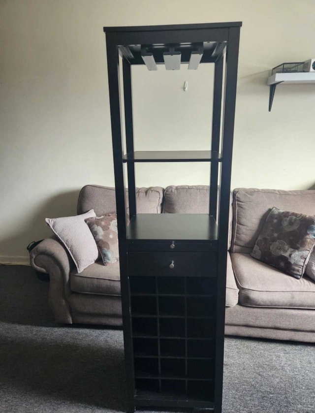 Wine Rack with Glass Holder and Drawer