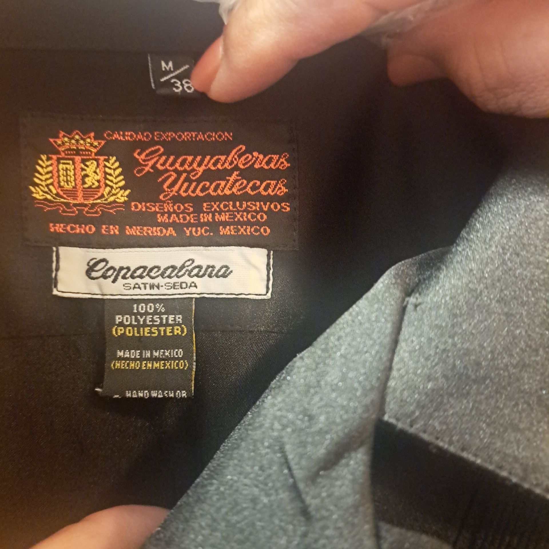 Black Short Sleeve Guayabera-Style Button Shirt - photo 2