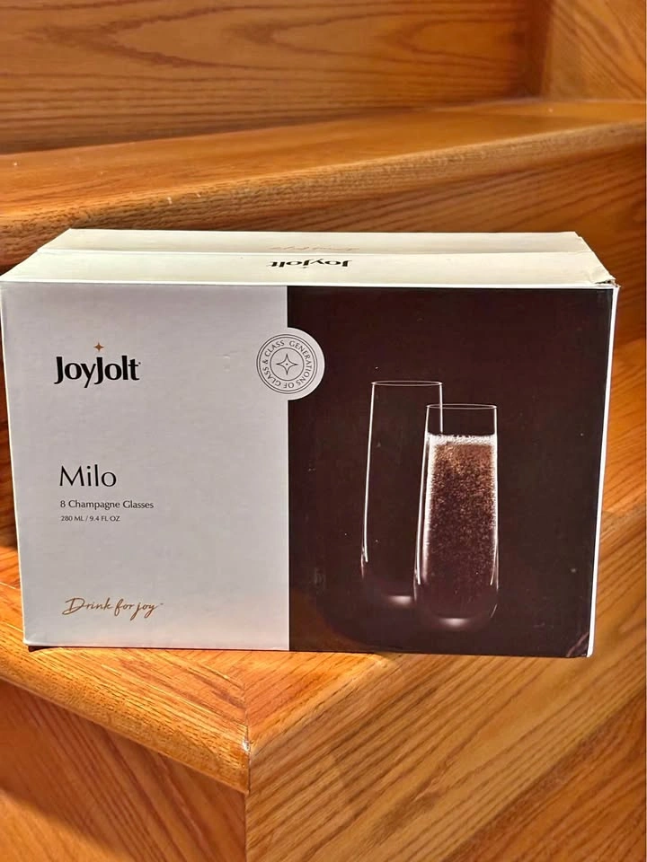 Joyjolt Milo Stemless Champagne Glasses (8)