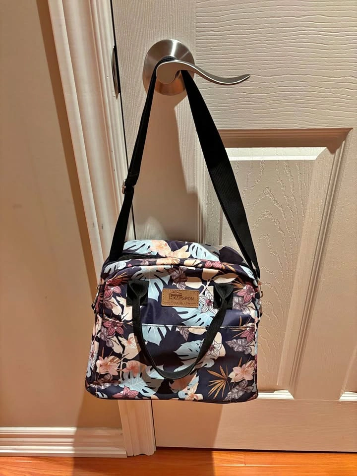 Floral/blue lunch bag