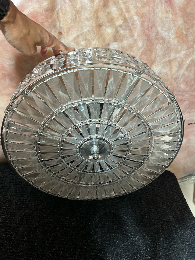 Crystal circular light fixture