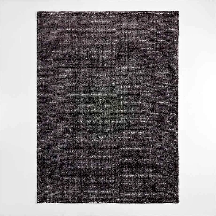 Crate & Barrel Vaughn Wool-Blend Handwoven Black Rug 9'x12