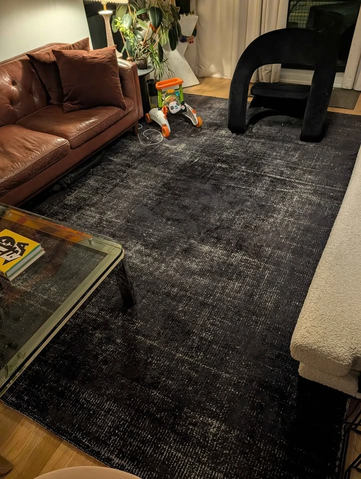 Crate & Barrel Vaughn Wool-Blend Handwoven Black Rug 9'x12 - photo 4