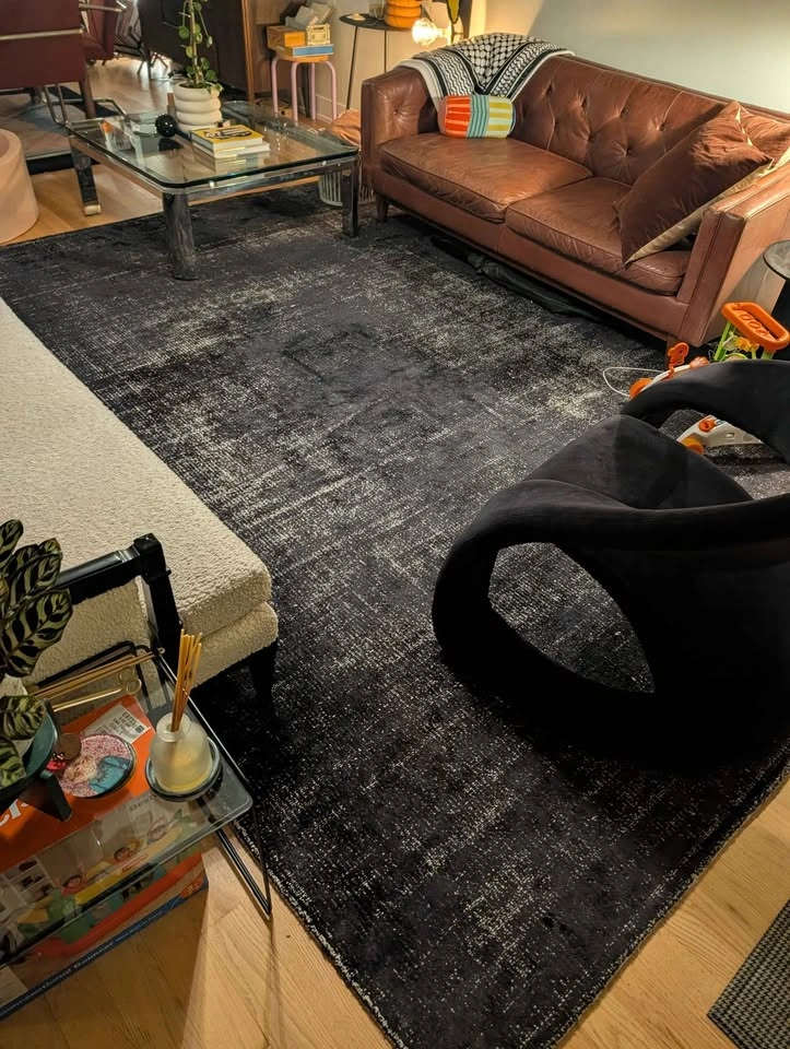Crate & Barrel Vaughn Wool-Blend Handwoven Black Rug 9'x12 - photo 5
