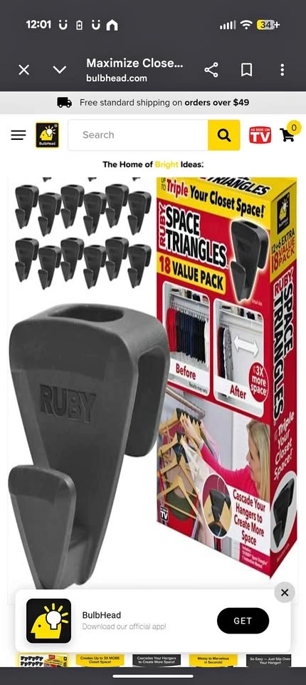 Ruby Closet Space Saving Triangles (14 Pack)