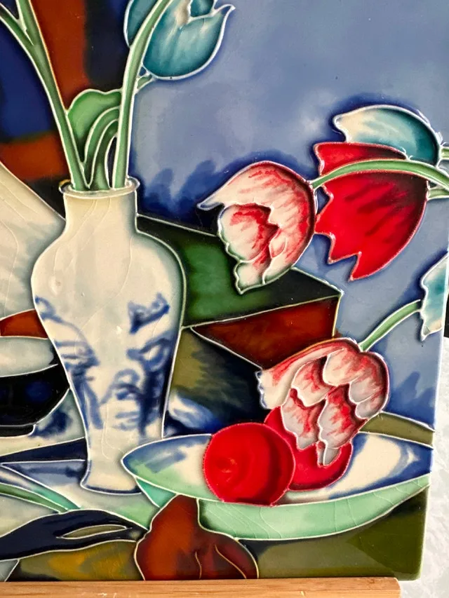 Ceramic tile plaque, Samuel John Reploe style. - photo 5
