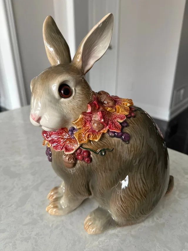 Fitz and Floyd Ceramic Rabbit Cookie Jar