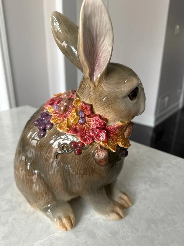 Fitz and Floyd Ceramic Rabbit Cookie Jar - photo 3