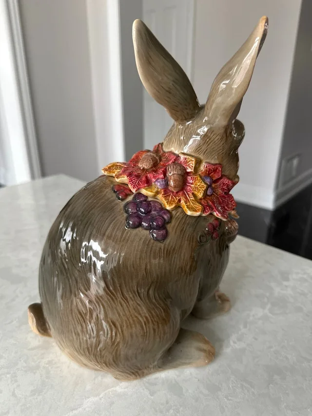 Fitz and Floyd Ceramic Rabbit Cookie Jar - photo 4