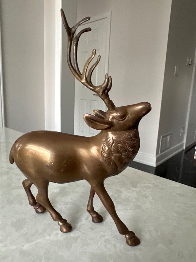 Solid brass VTG deer figurine, stag or reindeer - photo 5