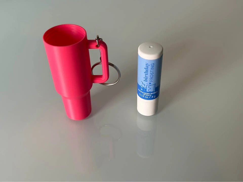 Mini Tumbler Lip Balm Holder Keychain – 3D Printed - photo 3