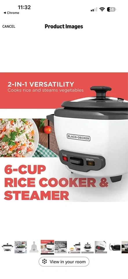 Brand New Black+Decker 6-Cup Rice Cooker & Steamer - photo 3