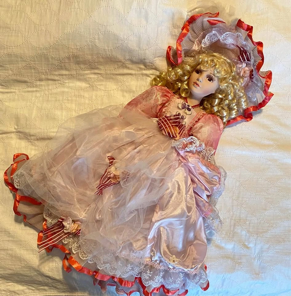 Beautiful Collectible Ceramic Doll - 21" Tall