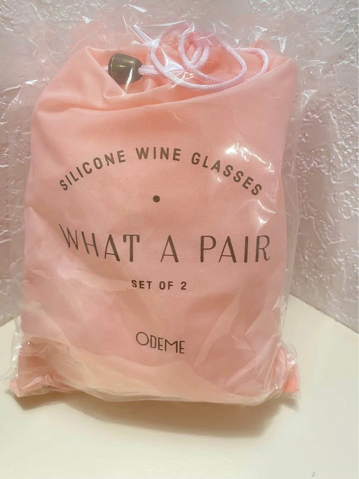 2 PASTEL PINK SILICON WINE GLASSES - photo 2