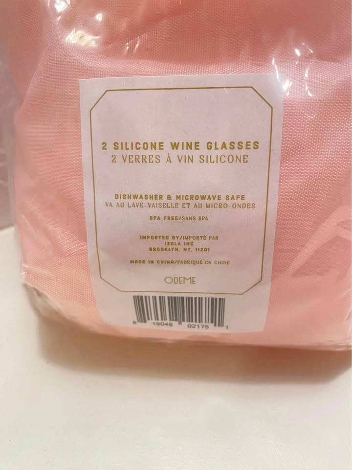 2 PASTEL PINK SILICON WINE GLASSES - photo 4