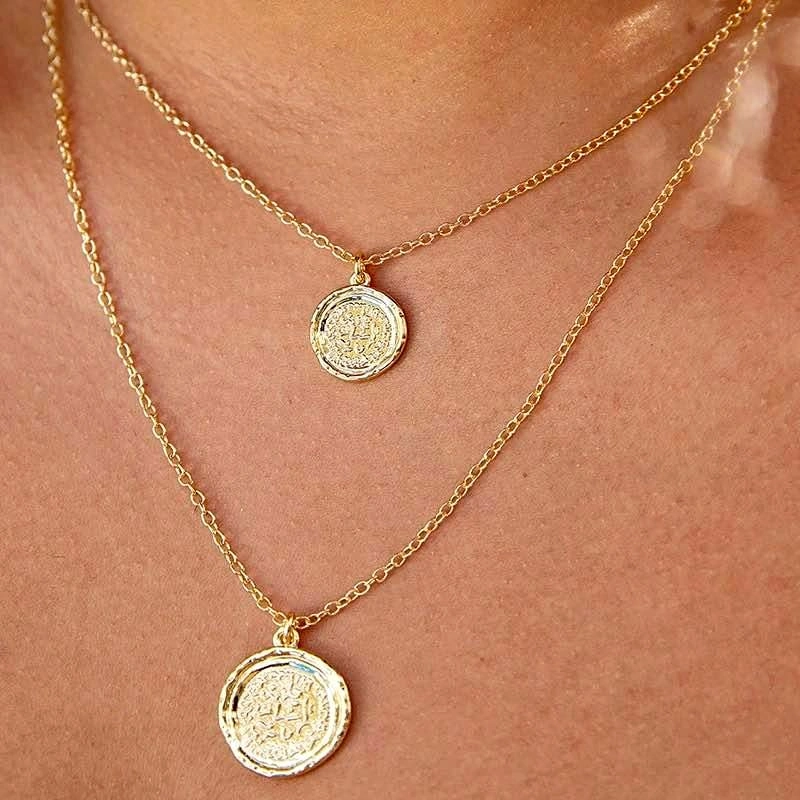 AMBER SCEATS Double Coin Necklace