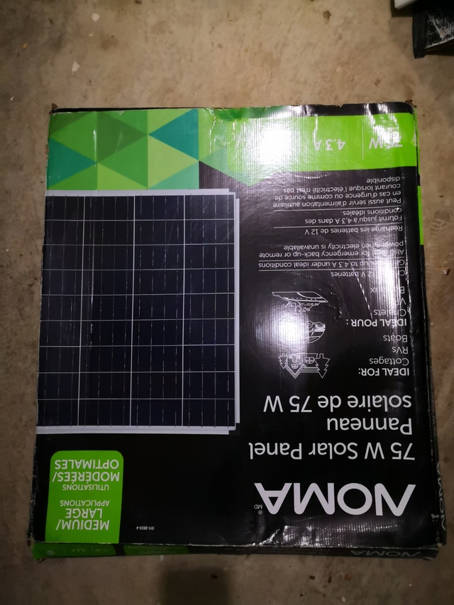 NOMA 75W Solar Panel Brand New