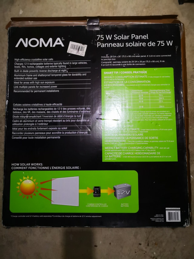 NOMA 75W Solar Panel Brand New - photo 2