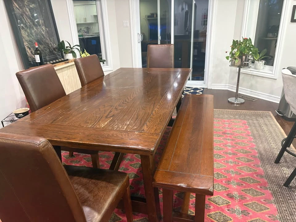 Pottery Barn Extendable Dining Table w/ Bench & 4 Chairs - photo 2
