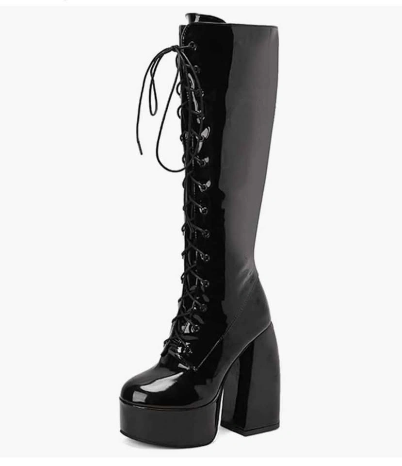Chunky knee-high platform boots - photo 2