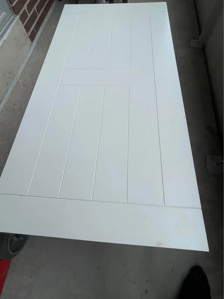 Farmhouse White Top Dark Wood Coffee Table / Bench - photo 2